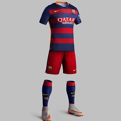 Форма футбольного клуба Барселона 2015/2016 (комплект: футболка + шорты + гетры) 