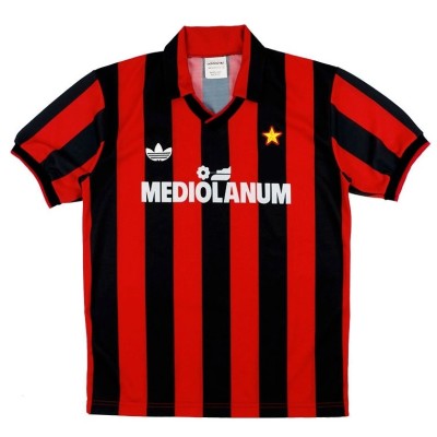 Форма футбольного клуба Милан домашняя 1991 (комплект: футболка + шорты + гетры) 