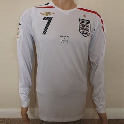 Сборная Англии 2007 майка игровая именная Дэвид Бекхэм 