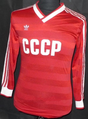 Форма сборной СССР по футболу домашняя 1987 (комплект: футболка + шорты + гетры) 