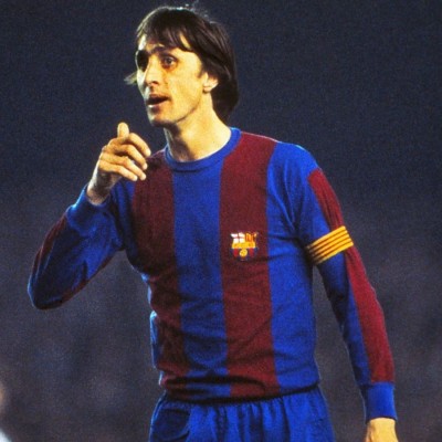 Форма футбольного клуба Барселона Йохан Кройф 1973 (комплект: футболка + шорты + гетры) 