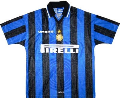 Форма футбольного клуба Интер Милан домашняя 1997 (комплект: футболка + шорты + гетры) 